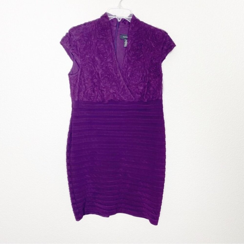 R&M Richards Cap Sleeve Dress, Purple, 12